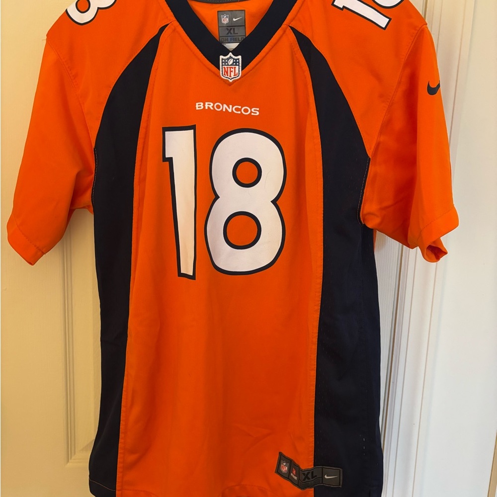 Nike Denver Broncos Peyton Manning NFL Orange and Navy Jersey
